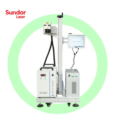 Flying UV Laser Marking Machine Marker Food Packaging QR Code Bar Code on Glass PET PP