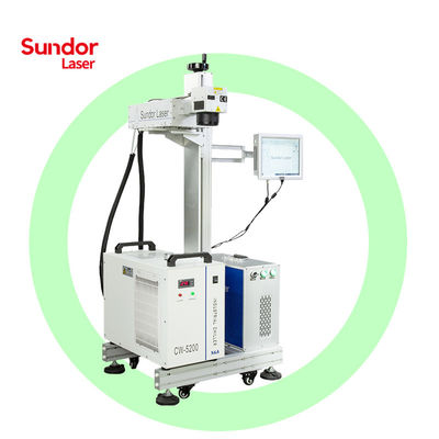 Flying UV Laser Marking Machine Marker Food Packaging QR Code Bar Code on Glass PET PP